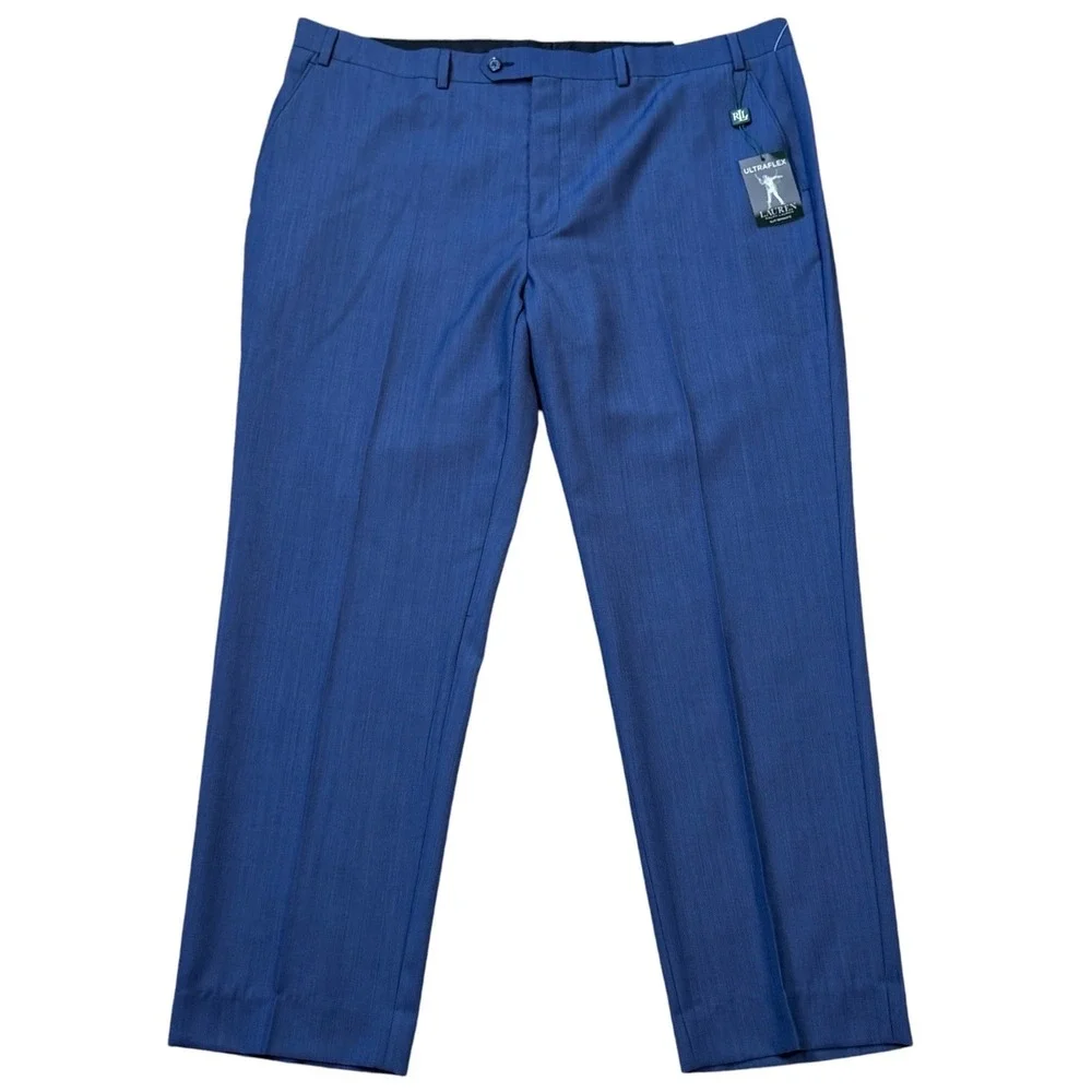 Lauren Ralph Lauren 42x32 Blue Edgewood Ultraflex Wool Pants NEW Classic Fit